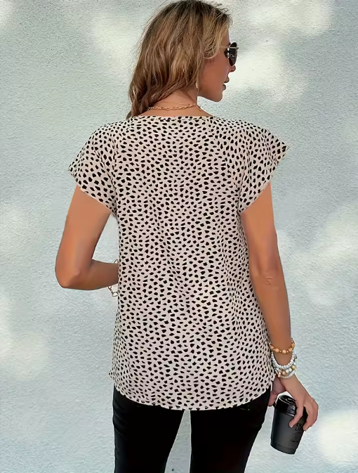 Women's Summer Dress with Butterfly Sleeves – Polka Dot Print, Stylish & Breathable
