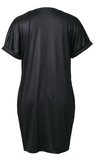 Nice-forever Women's Summer Classic Black Printed Dress – Elegant & Casual Short Sleeve Dress MY653