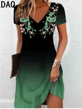 Vintage 3D Printed A-Line Dress – Plus Size Elegant Casual Dress 5XL 6XL