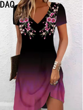 Vintage 3D Printed A-Line Dress – Plus Size Elegant Casual Dress 5XL 6XL