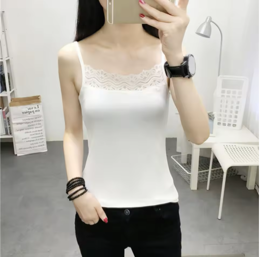 Women's Summer Lace Camisole – Spaghetti Strap Sleeveless Top