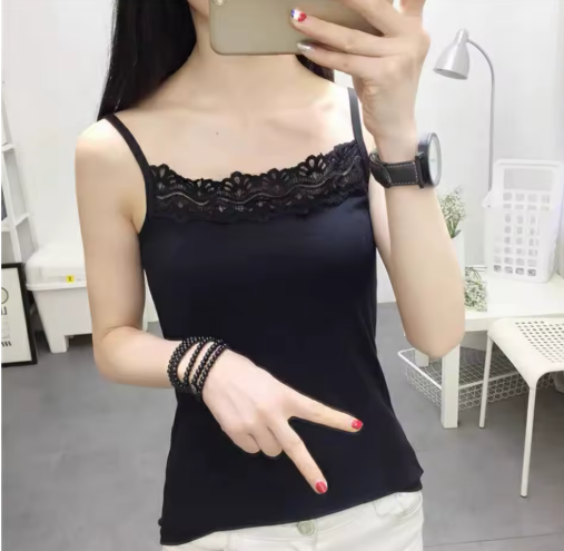 Women's Summer Lace Camisole – Spaghetti Strap Sleeveless Top