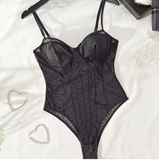 Women’s Sexy Deep V-Neck Bodysuit – Shaping Lingerie with Padded Bra