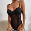 Women’s Sexy Deep V-Neck Bodysuit – Shaping Lingerie with Padded Bra
