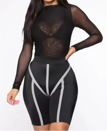 Women’s Sexy See-Through Bodysuit – Long Sleeve Slim Fit One-Piece