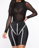 Women’s Sexy See-Through Bodysuit – Long Sleeve Slim Fit One-Piece