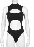IAMSURE Sleeveless Hollow-Out Bodysuit – Slim Fit Clubwear for Women