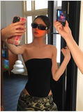 Women’s Seamless Bandeau Bodysuit with Ruched Bust Detail