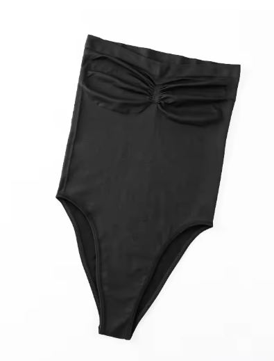 Women’s Seamless Bandeau Bodysuit with Ruched Bust Detail