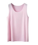 Women's Ice Silk Seamless Tank Top – Basic Sleeveless O-Neck Racerback Vest – Lightweight Solid Color Undershirt for Yoga & Everyday Wear