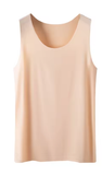 Women's Ice Silk Seamless Tank Top – Basic Sleeveless O-Neck Racerback Vest – Lightweight Solid Color Undershirt for Yoga & Everyday Wear