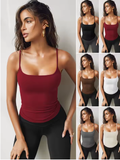 Solid Color Sleeveless Square Neck Sexy Camisole – Women's Fashion Top for Summer