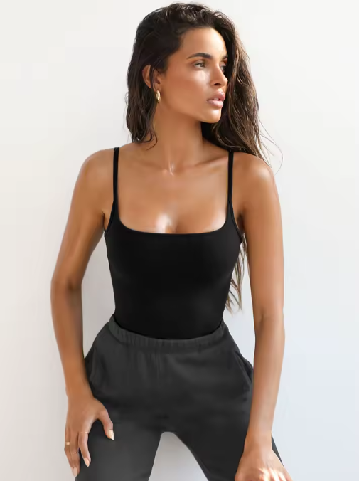 Solid Color Sleeveless Square Neck Sexy Camisole – Women's Fashion Top for Summer