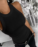 Women's Sleeveless Ribbed Knit Tank Top – Slim Fit Basic for Everyday Casual Style