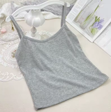 Summer Solid Color Camisole – Slim Fit Thread Vest for Girls & Students