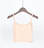 Summer Solid Color Camisole – Slim Fit Thread Vest for Girls & Students