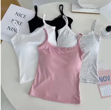 Women's Lace Padded Camisole – Cute Strap Tank Top with Removable Bra