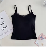 Women's Lace Padded Camisole – Cute Strap Tank Top with Removable Bra