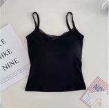 Women's Lace Padded Camisole – Cute Strap Tank Top with Removable Bra