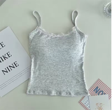 Women's Lace Padded Camisole – Cute Strap Tank Top with Removable Bra