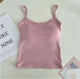 Women's Lace Padded Camisole – Cute Strap Tank Top with Removable Bra