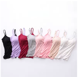 Sexy Solid Color Spaghetti Strap Camisole with Padded Bra