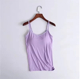 Sexy Solid Color Spaghetti Strap Camisole with Padded Bra