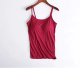 Sexy Solid Color Spaghetti Strap Camisole with Padded Bra