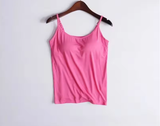 Sexy Solid Color Spaghetti Strap Camisole with Padded Bra