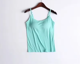 Sexy Solid Color Spaghetti Strap Camisole with Padded Bra