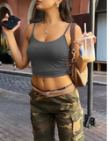 Women's Sexy Backless Crop Top – Summer Sleeveless Camisole, Slim Fit Casual Clubwear