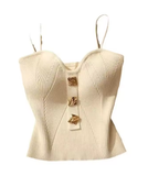 Knitted Halter Top in Perfume-Inspired Style