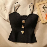 Knitted Halter Top in Perfume-Inspired Style