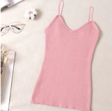 Heliar Women's Solid Spaghetti Strap Crop Tank Top – Slim Fit, Sleeveless, O-Neck Basic Cami