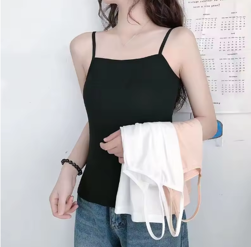 Women's Slim Fit Camisole – Sleeveless Crop Top in Black or White