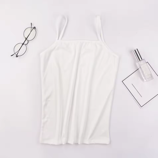Women's Slim Fit Camisole – Sleeveless Crop Top in Black or White