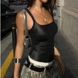 Women's Lace-Up Slim Tank Top – Square Neck Sleeveless One-Piece