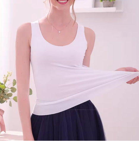 Women's Ice Silk Slim Vest – Soft Stretchy Undershirt Tank Top