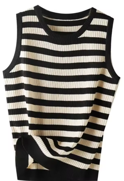 Women's Striped Knit Tank Top – Soft, Fitted & Sleeveless Summer Style