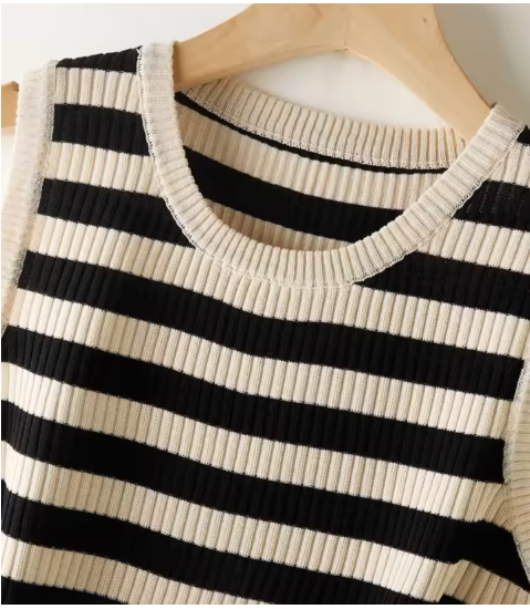 Women's Striped Knit Tank Top – Soft, Fitted & Sleeveless Summer Style