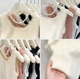 Women's Knitted Slim Tank Top – Sleeveless U-Neck with Tassel Detail