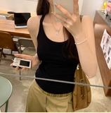 Women's Basic Ribbed Tank Top – Soft Elastic Camisole with O-Neck