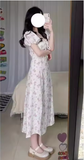 Sweet French Vintage Floral Dress with Puff Sleeves