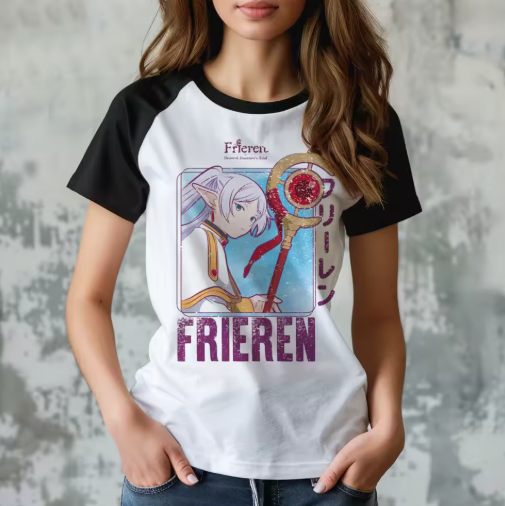Frieren-Inspired Harajuku T-Shirt – Funny & Stylish Comic Top for Women