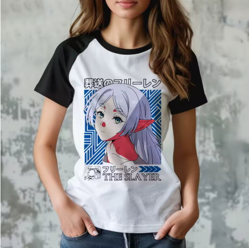 Frieren-Inspired Harajuku T-Shirt – Funny & Stylish Comic Top for Women