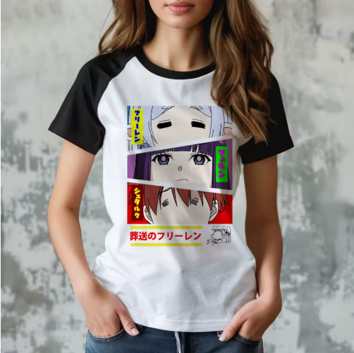 Frieren-Inspired Harajuku T-Shirt – Funny & Stylish Comic Top for Women