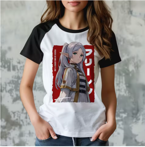 Frieren-Inspired Harajuku T-Shirt – Funny & Stylish Comic Top for Women