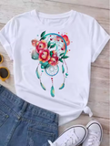 Maycaur Harajuku Dreamcatcher T-Shirt – Cute 90s-Inspired Graphic Tee for Women