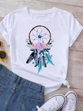 Maycaur Harajuku Dreamcatcher T-Shirt – Cute 90s-Inspired Graphic Tee for Women