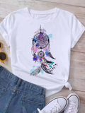 Maycaur Harajuku Dreamcatcher T-Shirt – Cute 90s-Inspired Graphic Tee for Women